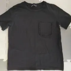 ZARA ザラ フリルポケット tシャツ トップス 半袖 ブラック Mサイズ