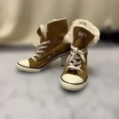 ALL STAR Converseファー付きハイヒールスニーカー　23.5cm