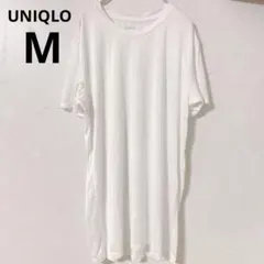 UNIQLO【M】AIRism メンズ トップス シャツ 丸首 ホワイト 薄手