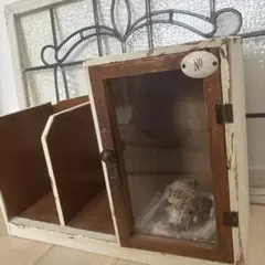 【一点物】作家オーダーメイド 卓上キャビネット シャビーシック 木製ガラス棚 一点物】作家オーダーメイド 卓上キャビネット シャビーシック 木製