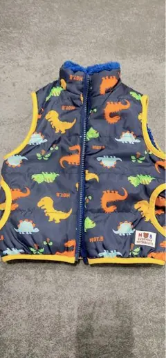 ダブルB 恐竜柄中綿ベスト 80