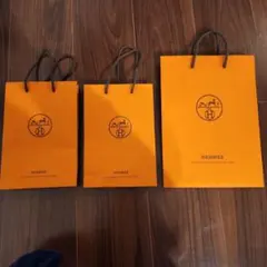 HERMÈS ショップ袋 3枚セット オレンジ