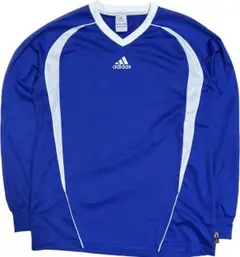 00s アディダス adidas サッカーシャツ L 青