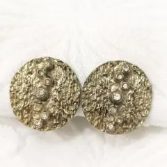 ヴィンテージゴールドテクスチャサークルイヤリング