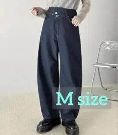 classicalelf アシメウエストカーブデニムパンツ　ワンウォッシュ　M