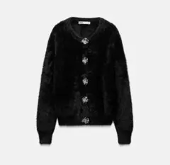 ZARA フェイクファー カーディガン XS