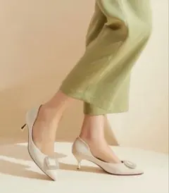 SAISON DE PAPILLON パンプス 24.5㎝アイボリー レディース