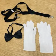 新郎小物　蝶ネクタイ　サスペンダー　手袋