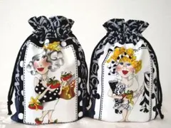ロラライハリス　巾着セット　Sew Fabulous④〜　英字×デニムのサムネイル