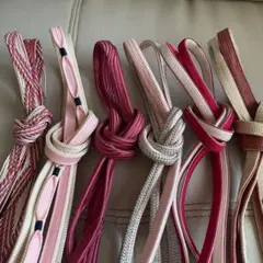 ゆ1755⭐️帯締め❤️まとめ売り❤️5点セット❤️おまけ付き❤️着物⭐️練習用⭐️和装小物