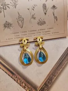 希少 極美品 CHANEL シャネル ラインストーン イヤリング ゴールドGP