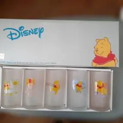 Disney　プーさん ガラスグラス 5個セット