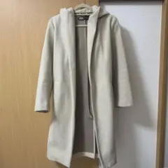 ZARA フード付きベージュロングコート　XS