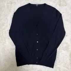 ユニクロ　エクストラファインメリノVネックカーディガンLサイズ　ネイビー