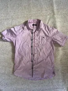 burberry 薄紫色 半袖シャツ ポロシャツロゴ