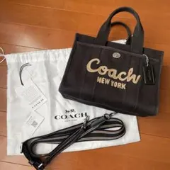 COACH カーゴトート26バッグ キャンバス ブラックのサムネイル