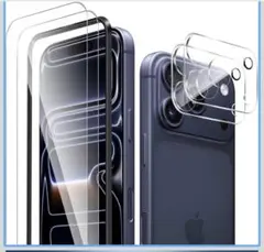 iPhone 17 Pro Max ガラスフィルム （2枚）+カメラフィルム2枚