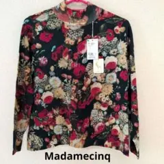 【新品未使用品！】マダムサンク　カシミヤ100％　ボトルネックセーター　花柄総柄