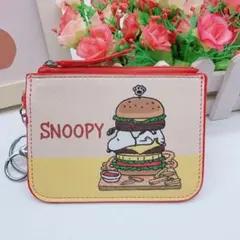 新品未使用 スヌーピー ハンバーガー パスケース 小銭入れ