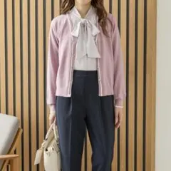 GLACIER ボウタイブラウス　アイボリー　長袖　Lサイズ