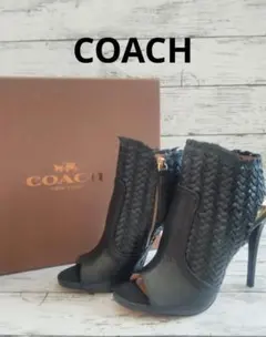 ✩期間限定値下げ✩COACH☆デニムサンダル フリンジチャンキーヒール24㌢ ✩期間限定✩COACH☆デニムサンダル フリンジチャンキーヒール24