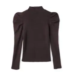 GRL パワショルハイネックリブニットトップス[rut377] ブラウン S