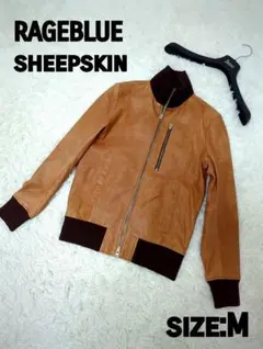 半額　RAGEBLUE シープスキン ジャケット M　キャメルシングルライダース