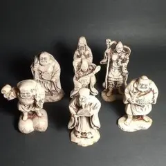 縁起物】七福神 練り物 置物 細密彫刻 6体セット - メルカリ