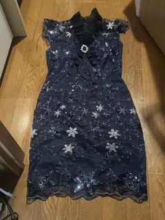 N*️様 Andyのネイビー ビーズ刺繍 星形モチーフ ドレス