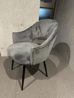 ベロア黒光沢ダイニングチェア一ソファーカルテルフランフラン