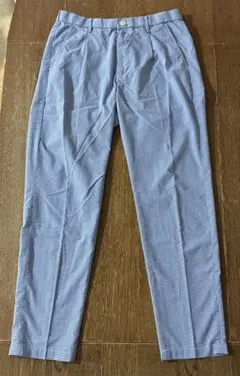 ユニクロ　メンズ青と白のチェック柄スラックス　Ｍサイズ