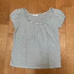 ナイスクラップ　カットソー　ボーダー　緑　グリーン　リネン混のサムネイル