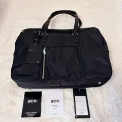 ace. ブラック ビジネスバッグ　PC収納A4可 自立型