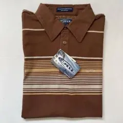 クルー Men's ボーダー系 Sufe ポロシャツ ブラウンポロシャツ
