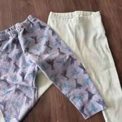 目立った傷、汚れなし　UNIQLO 10部丈レギンス　2枚セット　90センチ