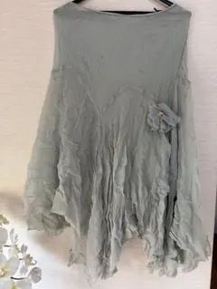 アンナモリナーリ　オシャレデザイン　お花付シルクスカートのサムネイル