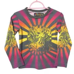 HYSTERIC GLAMOUR ヒスミニ　長袖Tシャツ グレー　カラフル　総柄