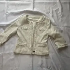 Cara アイボリー ツイードジャケット