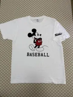 Disney Mickey Mouse ヤクルトスワローズ Tシャツ M 白のサムネイル
