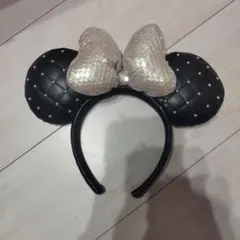 ミッキーマウス風カチューシャ 黒とシルバー