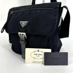 【美品】 プラダ ショルダーバッグ テスートナイロン 黒 Gカード 鑑定書付き