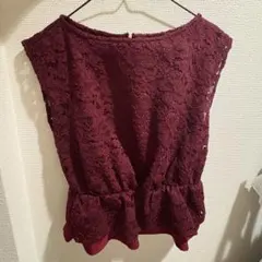 jeワインレッド　ボルドー　秋服　トップス　お上品