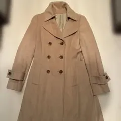 UNITED ARROWSベージュ ダブルブレスト アンゴラ　ロングコート　38