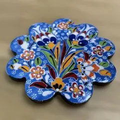 花柄 陶器製 トルココースター 花びら型