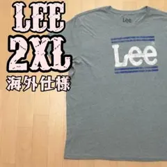 Leeリー Tシャツ 半袖 グレー灰色 ビッグシルエット ロゴ 2XL US古着