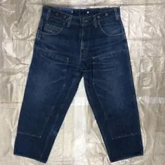 プリズンブルース ダブルニー サスペンダーボタン付 32×32 USA製