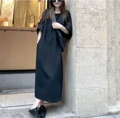 ワンピース　ロング　シンプル　大きいサイズのサムネイル