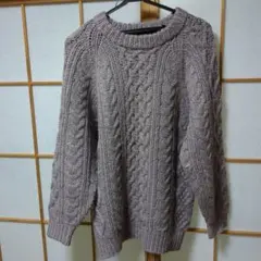 特価　Ralph Eton アイボリー ケーブル編み セーターウール100％