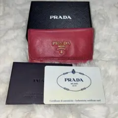 PRADA M222A サフィアーノ CERISE キーケース - メルカリ