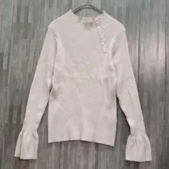 インデックス　ハイネックキャンディスリーブリブニット　ベージュ　M